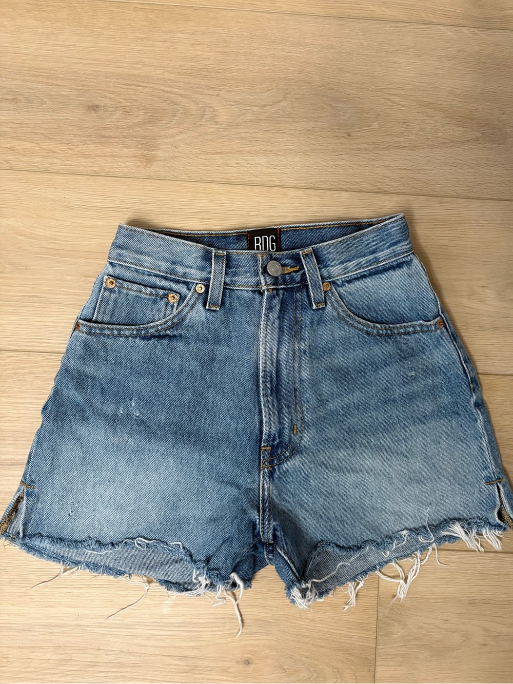 BDG Light Blue High-Rise Denim Shorts